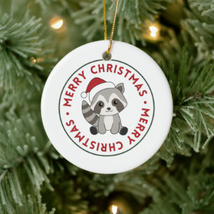 Raccoon Weihnachtsschnee Winter Raccoons Keramik O Ornament