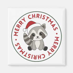 Raccoon Weihnachtsschnee Winter Raccoons Magnet