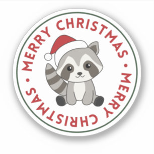 Raccoon Weihnachtsschnee Winter Raccoons Sticker