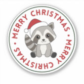Raccoon Weihnachtsschnee Winter Raccoons Sticker (Vorderseite)