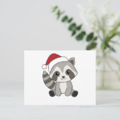 Raccoon Weihnachtsschnee Winter Raccos Postkarte (Stehend Vorderseite)