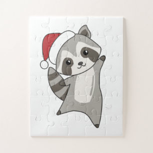 Raccoon Weihnachtsschnee Winter Raccos Puzzle
