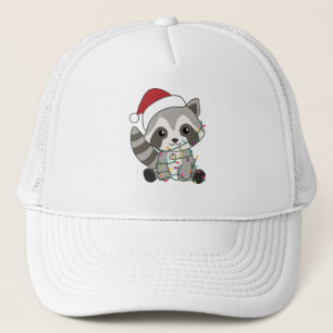 Raccoon Weihnachtsschnee Winter Raccos Truckerkappe