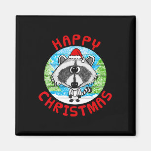 Raccoon Weihnachtsschnee Xmas Funny Magnet