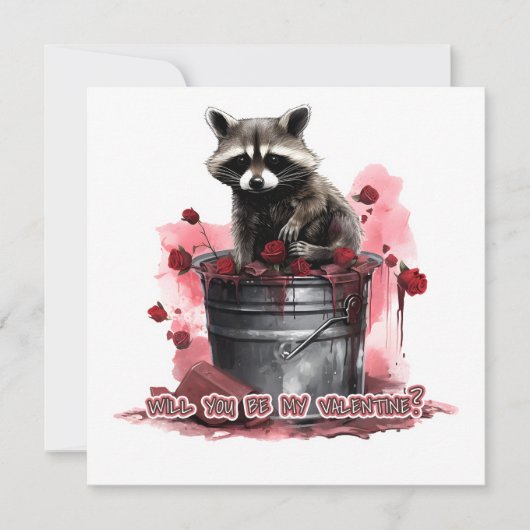 Raccoon Werden Sie mein Valentin? (Vorderseite)