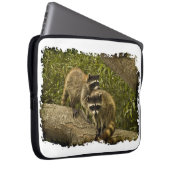 Raccoon White Edge Laptopschutzhülle (Vorne Rechts)