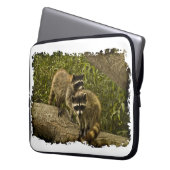 Raccoon White Edge Laptopschutzhülle (Vorderseite Links)