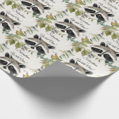 Raccoon Wild One Woodland Animal Birthday Geschenkpapier (Ecke)