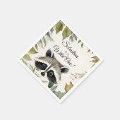 Raccoon Wild One Woodland Animal Birthday Party Serviette (Ecke)
