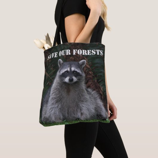 Raccoon Wildlife Foto Foservation Tasche (Von Nahem)