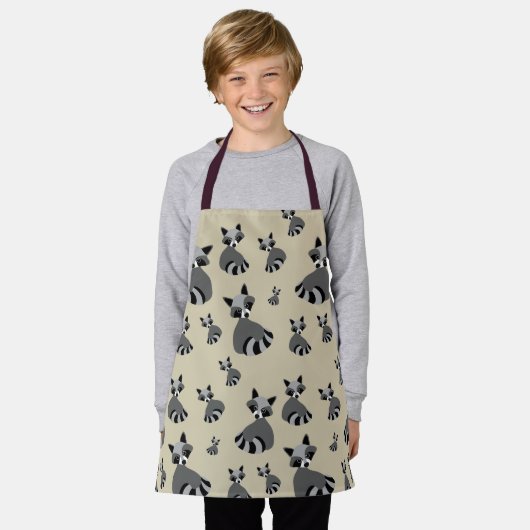 Raccoon Wildlife Graphic Pattern Schürze (Getragen)