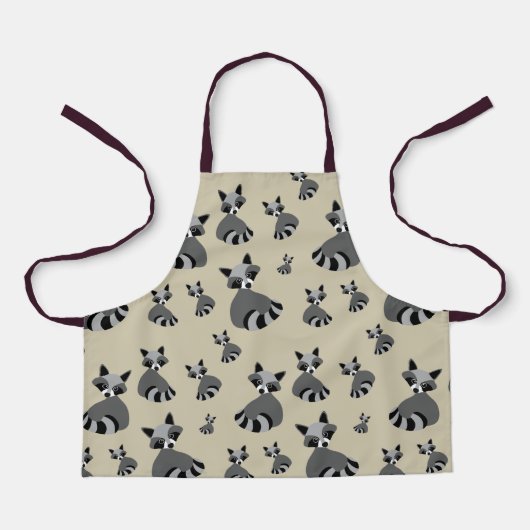 Raccoon Wildlife Graphic Pattern Schürze (Vorderseite)