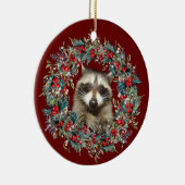 Raccoon Wildlife Liebhaber Weihnachten Weihnachtsf Keramik Ornament (Rechts)