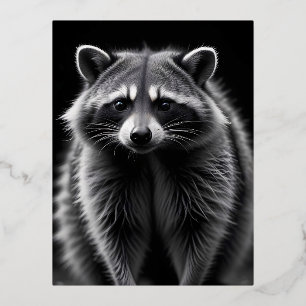 Raccoon Wildlife Majestic Nature Life Art Poster Folien Feiertagspostkarte