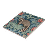 Raccoon William Morris Stil Links gegenüber Floral Fliese (Seite)