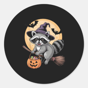Raccoon Witz Hat Pumpkin Halloween Kostüm Männer W Runder Aufkleber