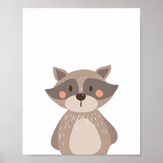 Raccoon Woodland Animal Kinderzimmer Wand an Wand Poster (Vorne)