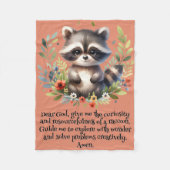 Raccoon Woodland Kinder Christliches Gebet auf Ros Fleecedecke (Vorderseite)