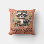 Raccoon Woodland Kinder Christliches Gebet auf Ros Kissen (Vorderseite)