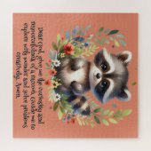 Raccoon Woodland Kinder Christliches Gebet auf Ros Puzzle (Horizontal)