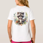 Raccoon Woodland Kinder Christliches Gebet | T-Shirt (Rückseite)