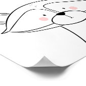 Raccoon Woodland Kinderzimmer Wall Art Monochrom Poster (Ecke)