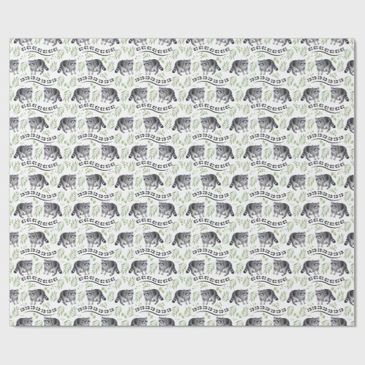 Raccoon Wrapping Paper Geschenkpapier (Flach)