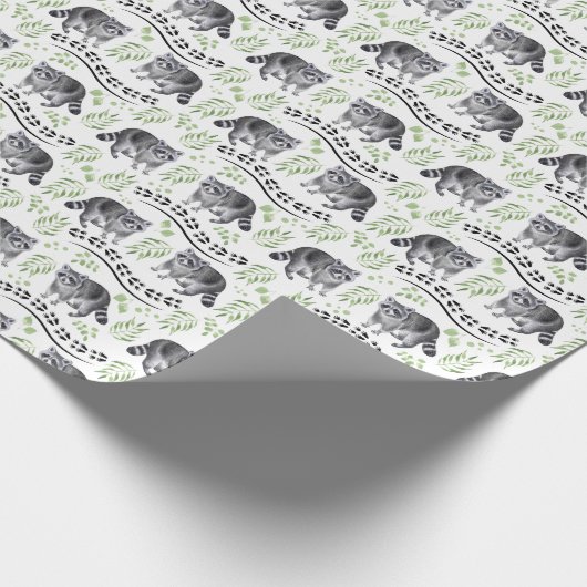 Raccoon Wrapping Paper Geschenkpapier (Ecke)