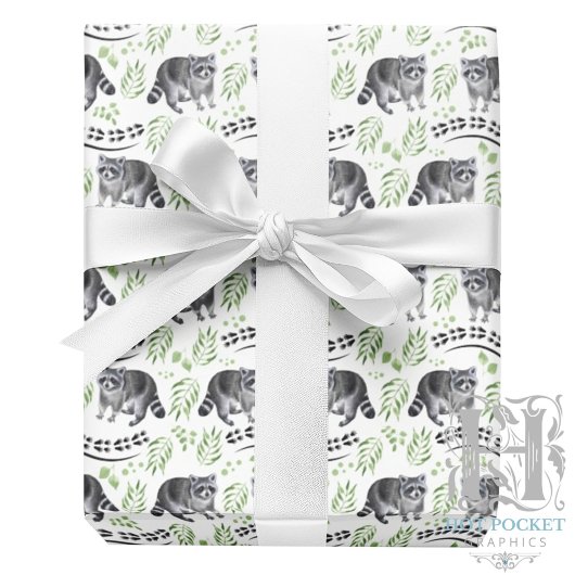 Raccoon Wrapping Paper Geschenkpapier