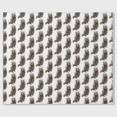 Raccoon Wrapping Paper Roll Geschenkpapier (Flach)