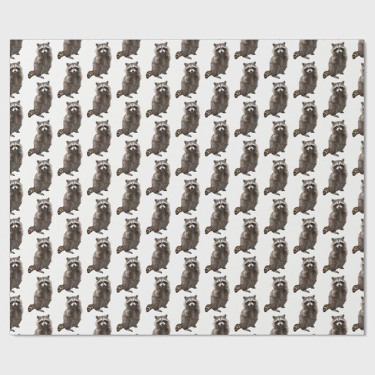 Raccoon Wrapping Paper Roll Geschenkpapier (Flach)