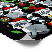 Raccoon Xmas Dekoration Weihnachtsmannmütze Raccoo (Ecke)