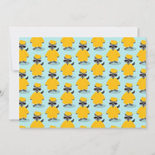 Raccoon Yellow Blue Abschluss Foto Ankündigung (Rückseite)