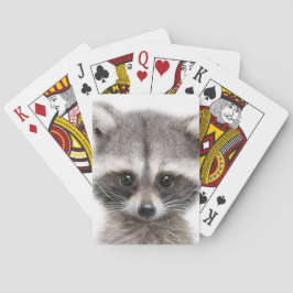 Raccoon zeichnend Figur auf Spielkarten