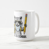 Raccoon Zurück in die Schule Funny Geschenke für K Kaffeetasse (VorderseiteRechts)
