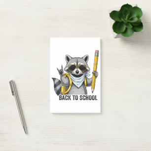 Raccoon Zurück in die Schule Funny Geschenke für K Post-it Klebezettel