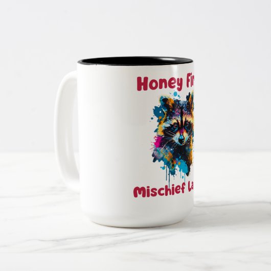 Raccoon Zweifarbige Tasse (Vorderseite Links)