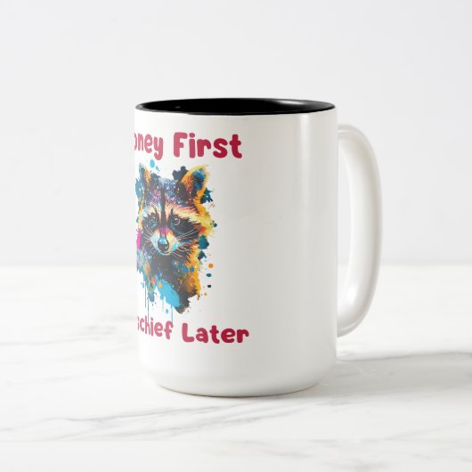 Raccoon Zweifarbige Tasse (VorderseiteRechts)