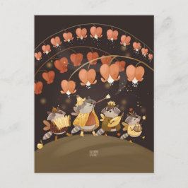 Raccoons Botanical Secrets von Alexandra Dikaia Postkarte