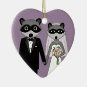 Raccoons Bridge and Groom Niedlich Wedding Keepake Keramik Ornament (Rechts)