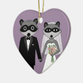 Raccoons Bridge and Groom Niedlich Wedding Keepake Keramik Ornament (Links)
