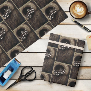 Raccoons Brown Niedlich Tree Geschenkpapier
