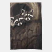 Raccoons Brown Niedlich Tree Geschirrtuch (Vertikal)
