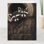 Raccoons Brown Niedlich Tree Karte (Vorderseite)