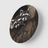 Raccoons Brown Niedlich Tree Runde Wanduhr (Winkel)