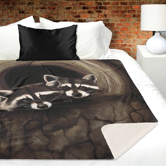 Raccoons Brown Niedlich Tree Sherpadecke