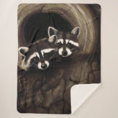Raccoons Brown Niedlich Tree Sherpadecke (Vorderseite)