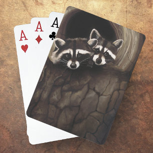 Raccoons Brown Niedlich Tree Spielkarten