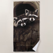 Raccoons Brown Niedlich Tree Strandtuch (Vorderseite)