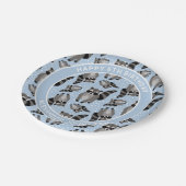 Raccoons Custom Blue Birthday Party Pappteller (Schrägansicht)